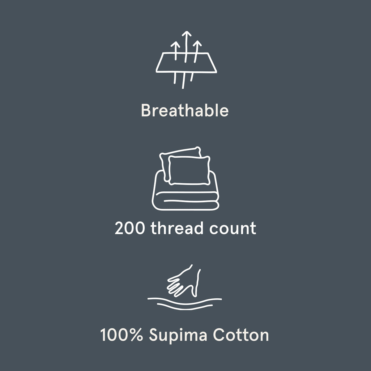 The Tuft and Needle Classic Percale Sheet Set, benefit details || color: Slate