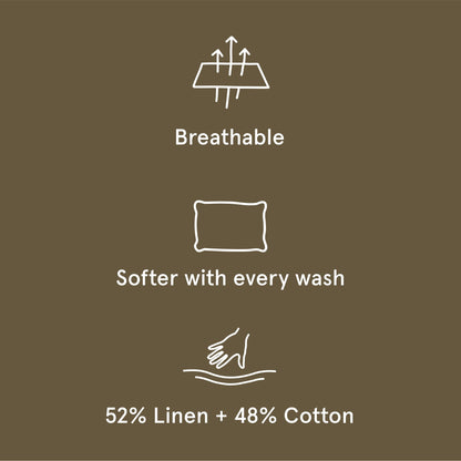 The Tuft and Needle Linen-Cotton Blend Body Pillow Cover, benefit details  || color: Martini Olive
