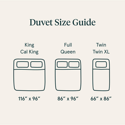 The Tuft and Needle Classic Percale Sheet Set, Duvet Size guide