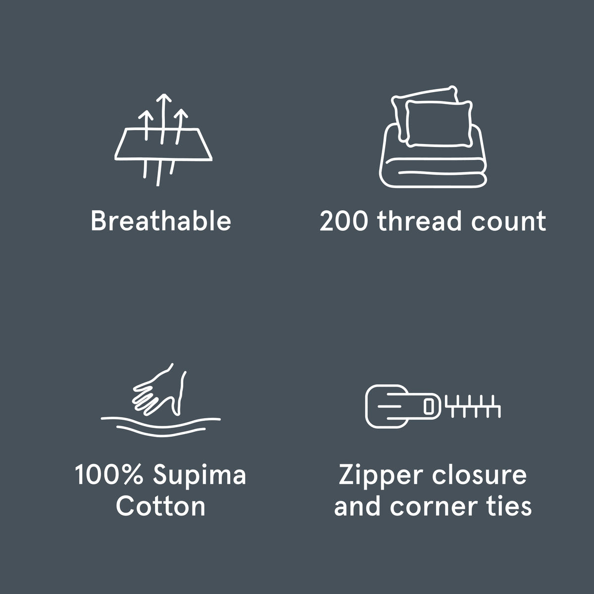 The Tuft and Needle Classic Percale Duvet Set, benefit details  || color: Slate
