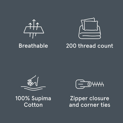 The Tuft and Needle Classic Percale Duvet Set, benefit details  || color: Slate
