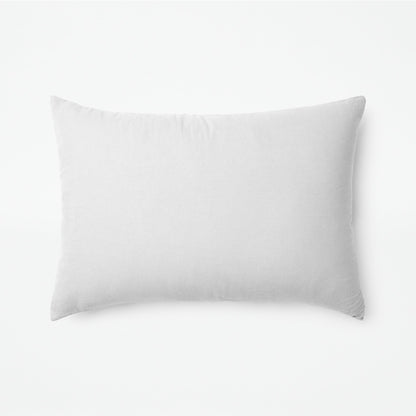 The Tuft and Needle Linen-Cotton Blend Duvet Set, one pillow laying horizontally || color: Cloud
