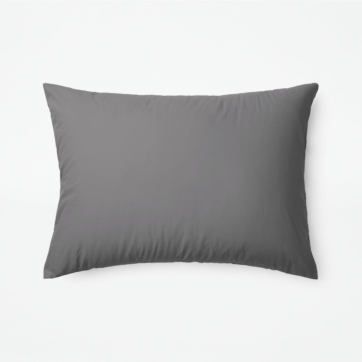 The Tuft and Needle Classic Percale Duvet Set, one pillow laying horizontally || color: Gray Quill
