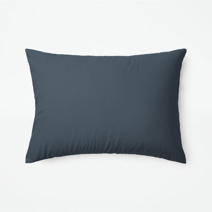 The Tuft and Needle Classic Percale Sheet Set, one pillow laying horizontally || color: Slate
