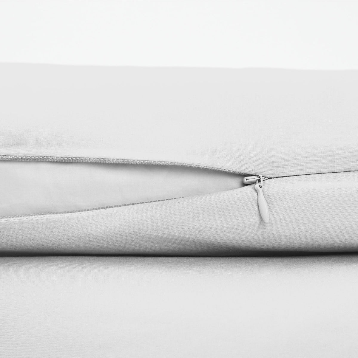The Tuft and Needle Classic Percale Duvet Set, zipper closure on the side of the pillow || color: Cloud