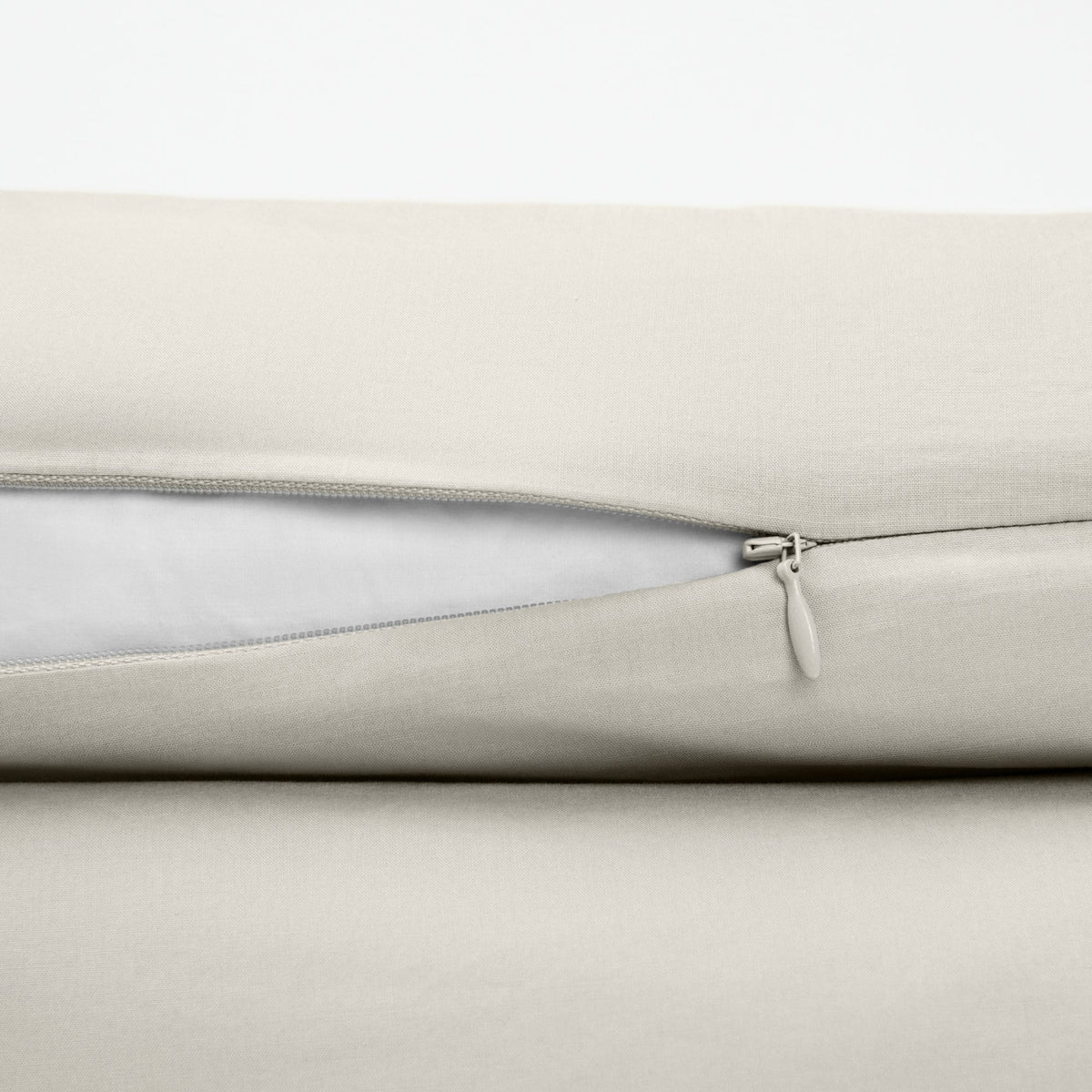 The Tuft and Needle Classic Percale Duvet Set, zipper closure on the side of the pillow || color: Sand
