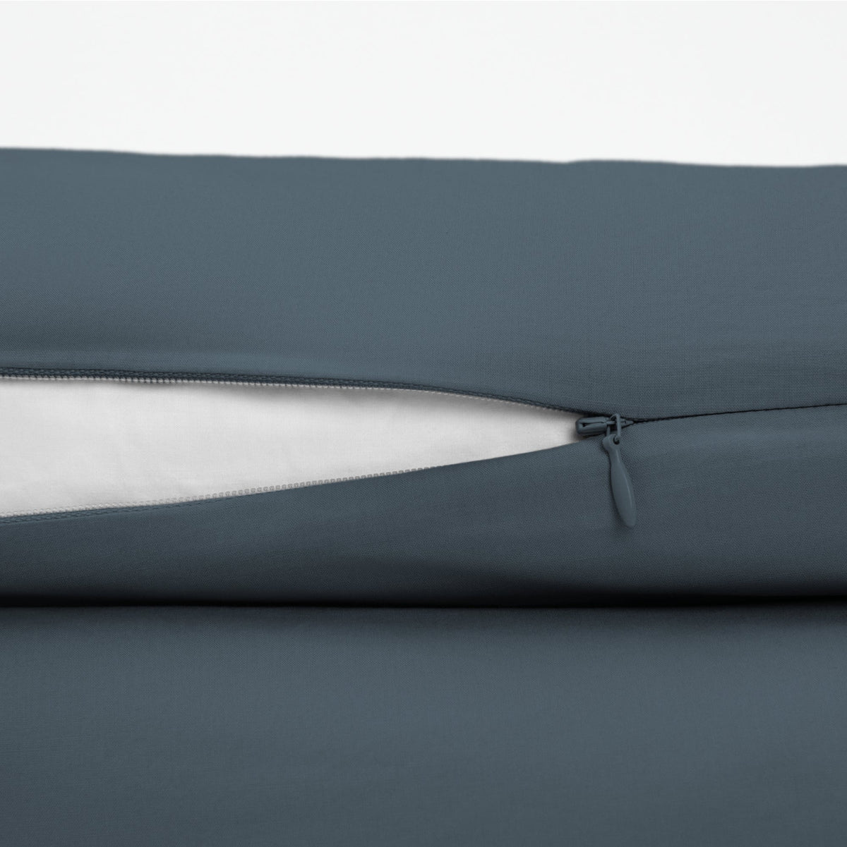 The Tuft and Needle Classic Percale Duvet Set, zipper closure on the side of the pillow || color: Slate
