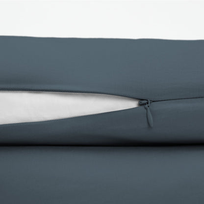 The Tuft and Needle Classic Percale Duvet Set, zipper closure on the side of the pillow || color: Slate
