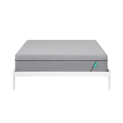 12 inch light grey T&N Mint foam mattress on a white bed frame