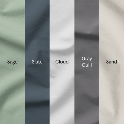 The Tuft and Needle Linen-Cotton Blend Sheet Set, all colors, Sage, Slate, Cloud, Gray Quill and Sand