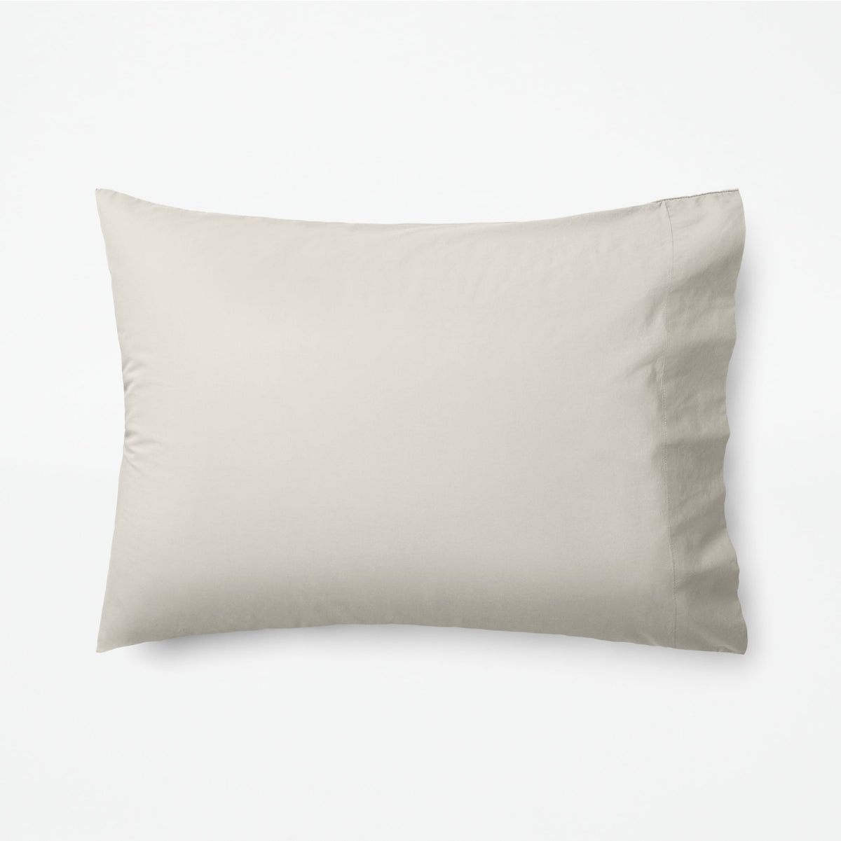 The Tuft and Needle Classic Percale Pillowcase Set, 1 pillow in a pillowcase showing in a horizontal position || color: Sand
