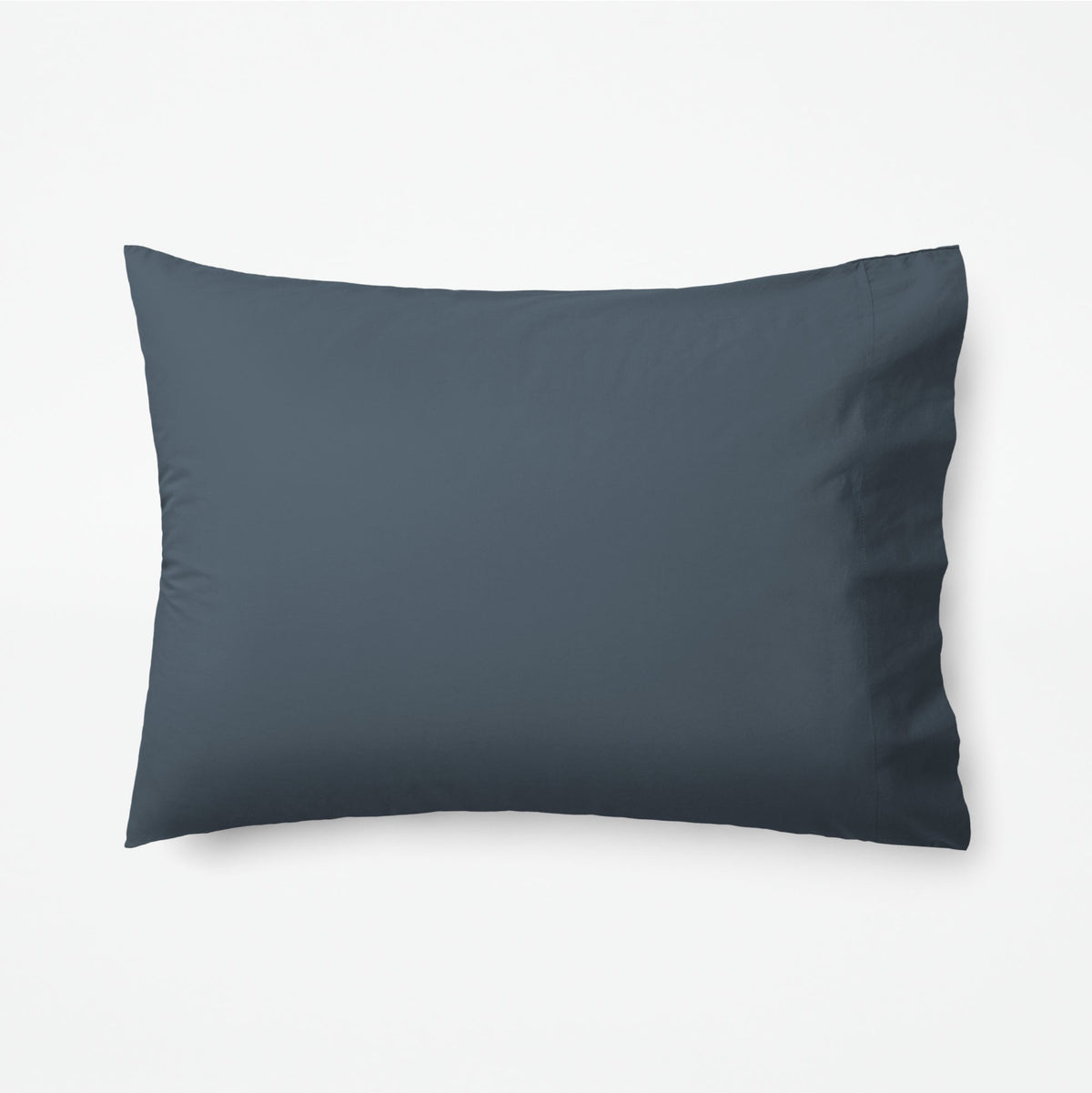 The Tuft and Needle Classic Percale Pillowcase Set, 2 pillows in a pillowcase stacked on top of each other || color: Slate
