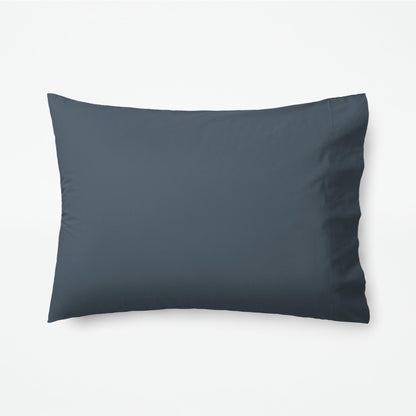 The Tuft and Needle Classic Percale Pillowcase Set, 2 pillows in a pillowcase stacked on top of each other || color: Slate
