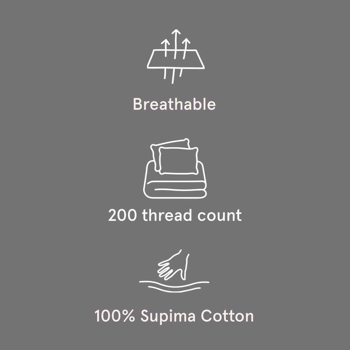 The Tuft and Needle Classic Percale Sheet Set, benefit details  || color: Gray Quill

