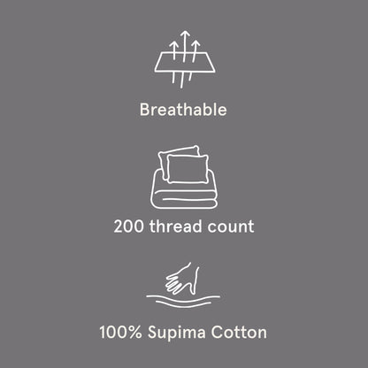 The Tuft and Needle Classic Percale Sheet Set, benefit details  || color: Gray Quill
