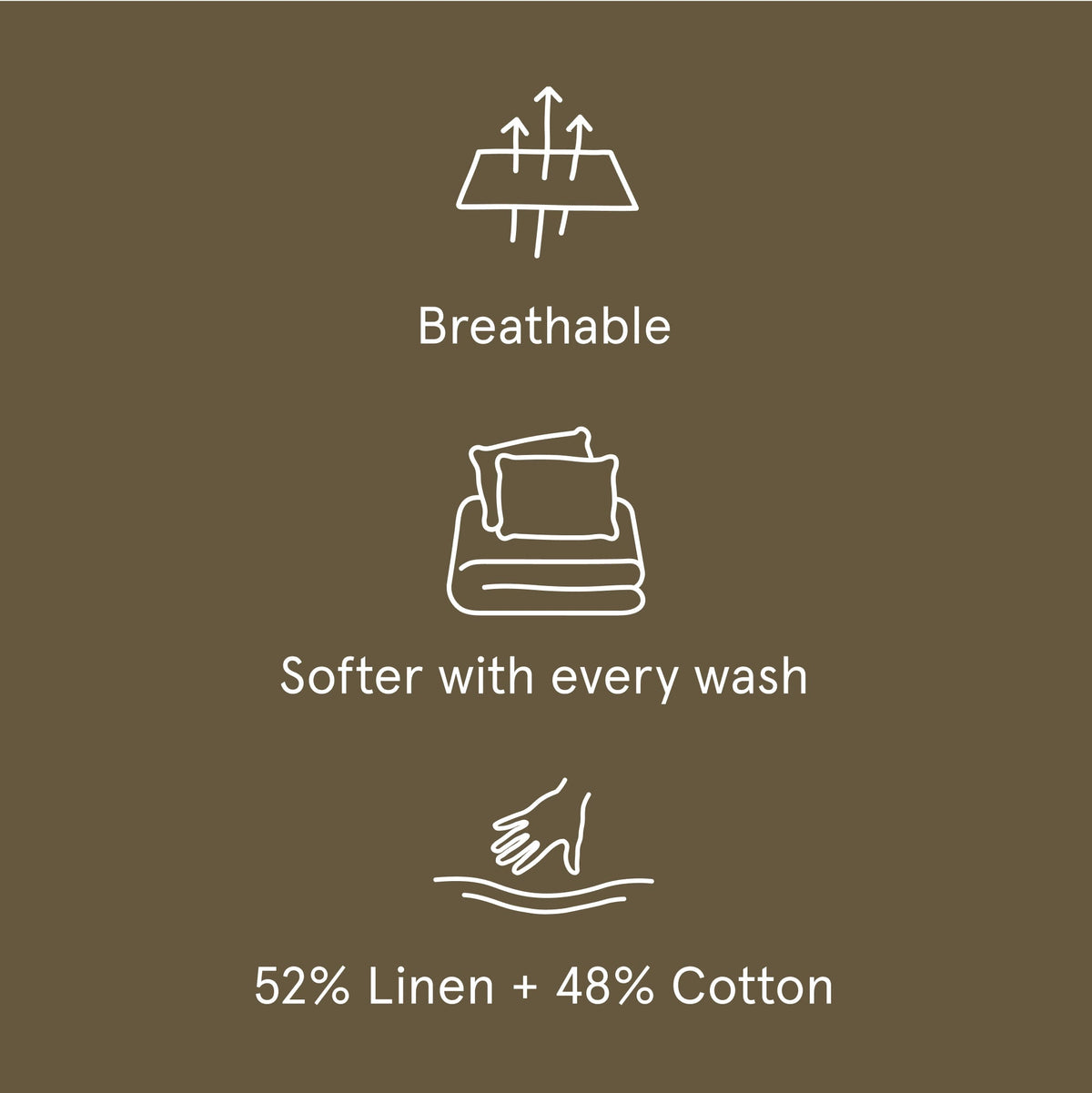 The Tuft and Needle Linen-Cotton Blend Sheet Set, one sheet spread out || color: Martini Olive
