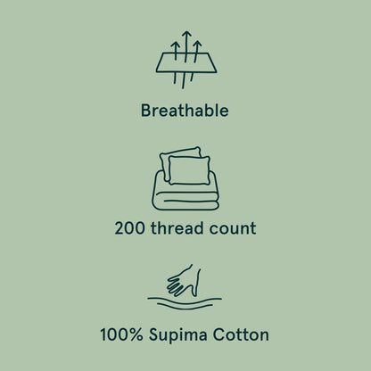 The Tuft and Needle Classic Percale Sheet Set, benefit details  || color: Sage

