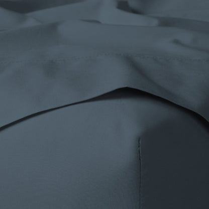 The Tuft and Needle Classic Percale Sheet Set, corner of a mattress with both sheets showing || color: Slate

